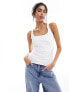 Vero Moda 2 way square neck top in white