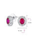 ფოტო #4 პროდუქტის Classic Style Crown 1.5 CT CZ Halo Oval Cubic Zirconia Stud Earrings For Women Rhodium Plated Brass