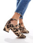 Фото #4 товара ASOS DESIGN Socco mid block heeled mary jane shoes in leopard