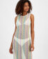 Фото #3 товара Women's Open Knit Sleeveless Cover Up Dress, Created for Macy's