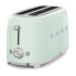 SMEG Four Slice Toaster Pastel Green TSF02PGEU - 4 slice(s) - Green - Steel - Buttons - Level - Rotary - China - 1500 W