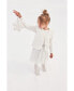 Фото #2 товара Big Girls Long Sleeve Dress With Glittering Tulle Skirt Off White