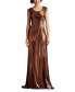 ფოტო #1 პროდუქტის Women's Houghton Metallic Crisscross Draped Gown