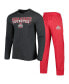 ფოტო #1 პროდუქტის Men's Heathered Scarlet, Heathered Charcoal Ohio State Buckeyes Meter Long Sleeve T-shirt and Pants Sleep Set