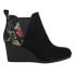 Фото #1 товара TOMS Kelsey Graphic Wedge Round Toe Floral Womens Black Casual Boots 10017369T