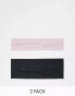 Weekday wide sheer headband 2-pack in black & pink