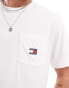 Tommy Jeans badge logo pocket t-shirt in white