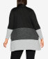 Фото #2 товара Plus Size Cora Color Block Cardigan Sweater