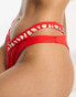 River Island contrast layered high leg bikini bottom in red