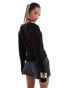 Фото #3 товара & Other Stories knitted fitted sweater with sculptural sleeves in black