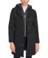 Women's Hooded Bibbed Mixed Media Coat