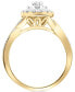 ფოტო #3 პროდუქტის Diamond Oval Cluster Engagement Ring (1/2 ct. t.w.) in 14k Gold