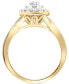 Фото #3 товара Diamond Oval Cluster Engagement Ring (1/2 ct. t.w.) in 14k Gold