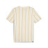 Фото #2 товара Puma Squad Striped Crew Neck Short Sleeve T-Shirt Mens Beige, Orange, White Casu