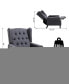 Manual Adjustable Reclining Sofa Home Theater Vintage Linen Single Couch