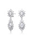 Sterling Silver Two Stone Cubic Zirconia Dangling Earrings