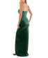 Juniors' Satin One-Shoulder Gown