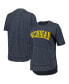 ფოტო #4 პროდუქტის Women's Heathered Navy Michigan Wolverines Arch Poncho T-shirt