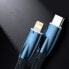 Wytrzymały elastyczny kabel do szybkiego ładowania USB-A - USB-C 100W 1m czarny