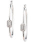 ფოტო #3 პროდუქტის Cubic Zirconia Polished Medium Hoop Earrings in Sterling Silver, 1.52"