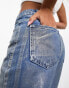 Kyo The Brand metallic wide leg jeans in blue wash