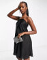 Фото #1 товара Trendyol – Fließendes One-Shoulder-Minikleid in Schwarz