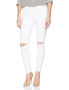 Hudson Jeans 155043 Women's Mid-rise Super Skinny Distressed White jeans Sz. 28