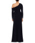 ფოტო #2 პროდუქტის Petite Off-The-Shoulder Long-Sleeve Gown