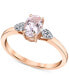 ფოტო #1 პროდუქტის Morganite (1 ct. t.w.) & Diamond Accent Ring in 14k Rose Gold