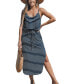 Women's Striped Drawstring Waist Maxi Beach Dress