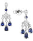 ფოტო #1 პროდუქტის Lab-Grown Blue Sapphire (1-1/4 ct. t.w.) & Lab-Grown White Sapphire (1/3 ct. t.w.) Chandelier Drop Earrings in Sterling Silver