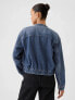 Фото #2 товара UltraSoft Denim Cropped Bomber Jacket