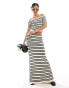 Фото #1 товара ASOS DESIGN knitted maxi skirt in textured stripe