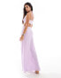 ASOS DESIGN strappy cowl neck ruched detail maxi dress in lilac