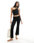 Фото #1 товара Miss Selfridge crochet flare trouser co-ord in black