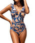 Фото #1 товара Women's Ruffled Lace Up One Piece Swimsuit
