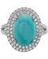 ფოტო #3 პროდუქტის EFFY® Turquoise & Diamond (7/8 ct. t.w.) Halo Ring in 14k White Gold