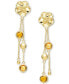 Swiss Blue Topaz Flower Dangle Drop Earrings (4 ct. t.w.) in 14k Gold-Plated Sterling Silver (Also in Citrine & Amethyst)