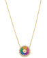 Фото #1 товара Michael Kors 14K Gold-Plated Sterling Silver Rainbow Cubic Zirconia Tapered Baguette and Pave Pendant Necklace