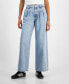 ფოტო #1 პროდუქტის Women's High-Rise Pleat Front Wide-Leg Jeans, Created for Macy's