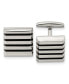 Stainless Steel Polished Black Rubber Square Cufflinks