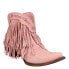 Фото #2 товара Junk Gypsy Spitfire Fringe Snip Toe Cowboy Booties Womens Pink Casual Boots JG00