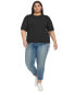 Фото #4 товара Women's Plus Size Embellished Puff Sleeve Top, First@Macy’s