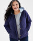 Фото #1 товара Plus Size Quilted Hooded Jacket, Created for Macy's