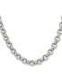 Stainless Steel Polished 8mm Rolo Chain Necklace