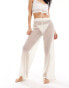 Фото #5 товара Vila open knit beach trouser co-ord with tie waist in cream