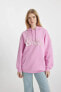 Coool Barbie Oversize Fit Sırt Baskılı Kapüşonlu Kalın Sweatshirt B3027ax23wn