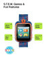Kid's Dark Blue Orange Game station Silicone Strap Touchscreen Smart Watch 42mm with Earbuds Gift Set