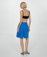 ფოტო #6 პროდუქტის Women's Lyocell Pleated Bermuda Shorts