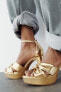Metallic high-heel platform sandals